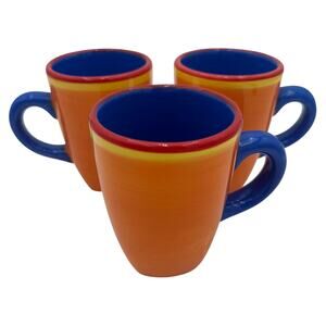 Dansk Caribe Bahama Blue Mugs 4.75" Set of 3